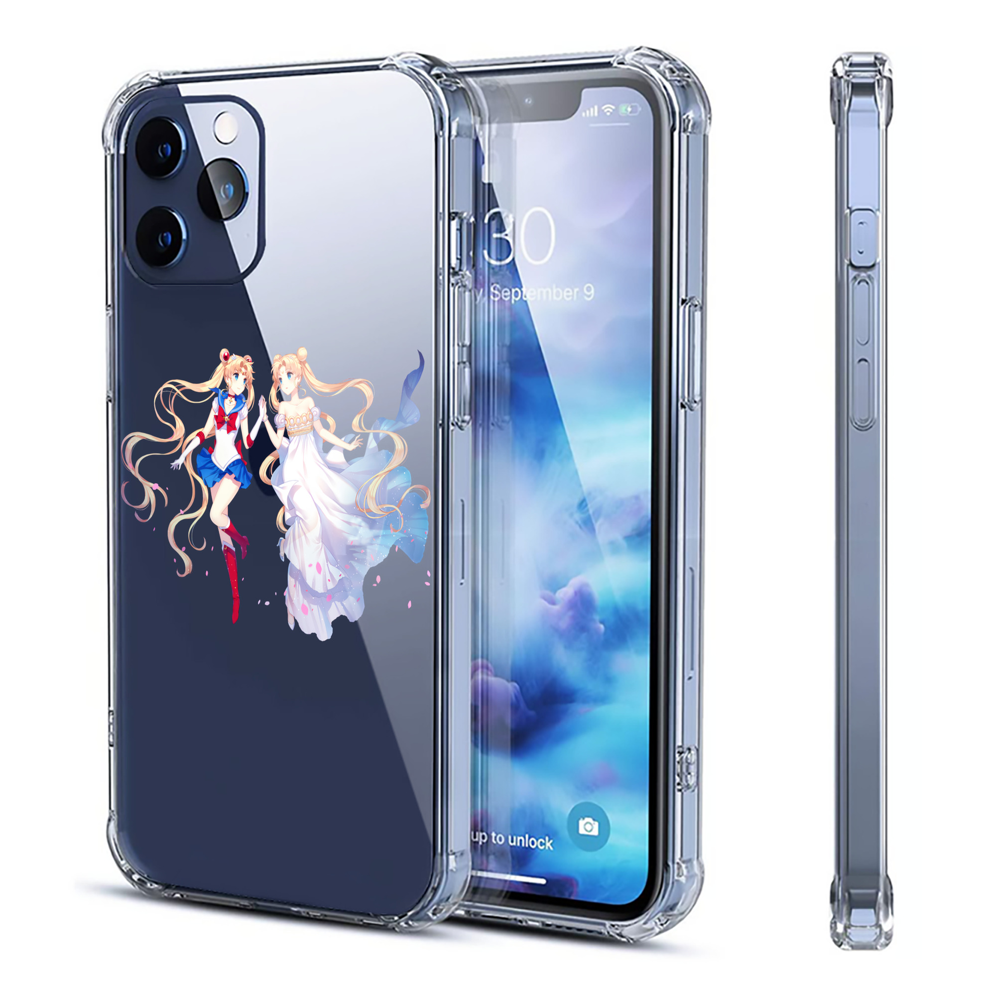 （画像用） 美少女戦士セーラームーン 月野 うさぎ つきの うさぎ Sailor Moon Tsukino Usagi 【iPhone 12シリーズ対応】透明スマホケース（クリアソフトケース）